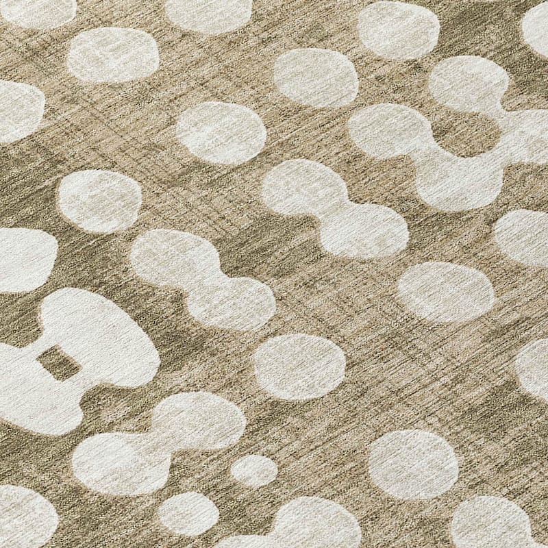 Machine Washable Indoor/ Outdoor Chantille Dots Abstract Rug