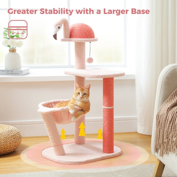 34.2in Flamingo Cute Cat Tree, Cat Tower with Sisal Scratching Posts for  Small Cats and Kittens - Bed Bath & Beyond - 41624794