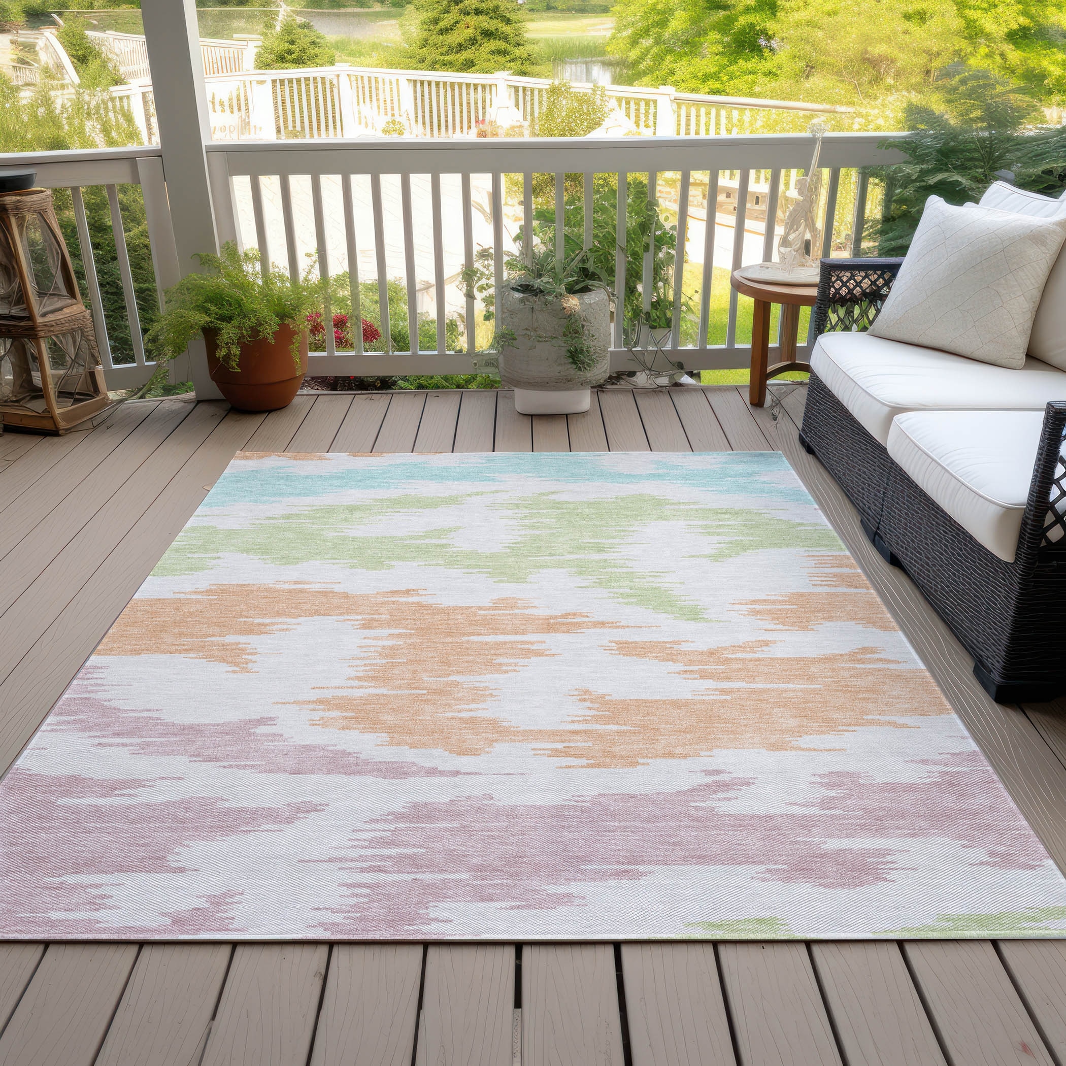 Machine Washable Indoor/ Outdoor Chantille Global Boho Rug