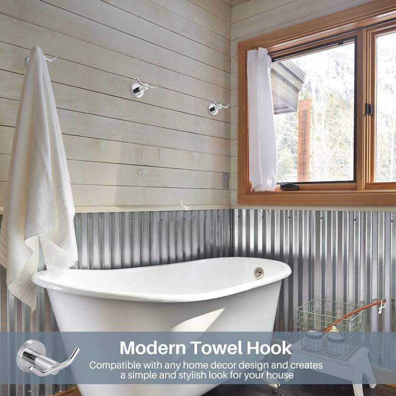 Knob-Hook Double Robe/Towel Hook in Brushed Nickel
