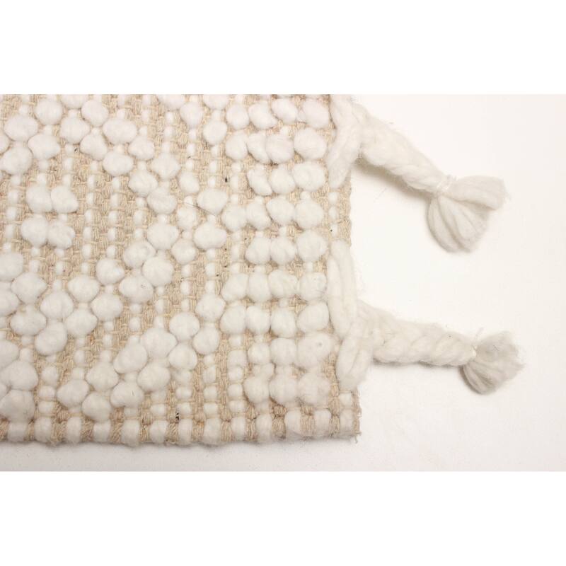 ECARPETGALLERY Braid weave Sienna Beige Wool Rug - 5'1 x 7'5