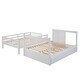 preview thumbnail 8 of 7, White Full Size Pine Wood Bunk Bed with Twin Trundle, Drawers, Storage Racks, and Staircase, Convertible Configuration