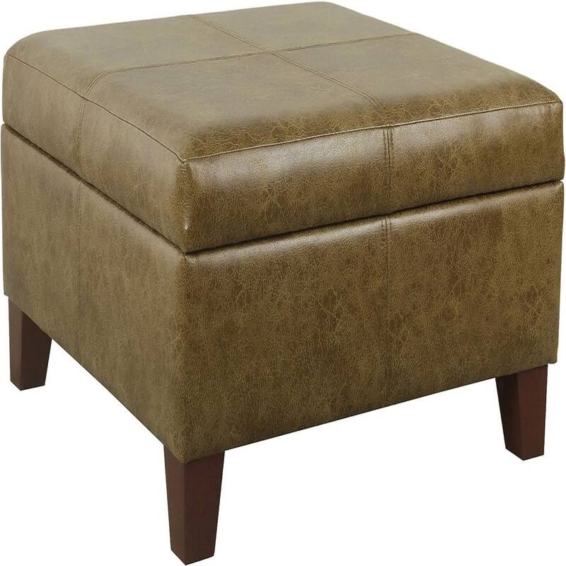 Luxury Large Faux Leather Storage Ottoman