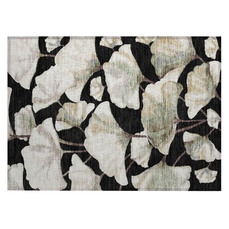 Machine Washable Indoor/ Outdoor Floral Love Chantille Rug