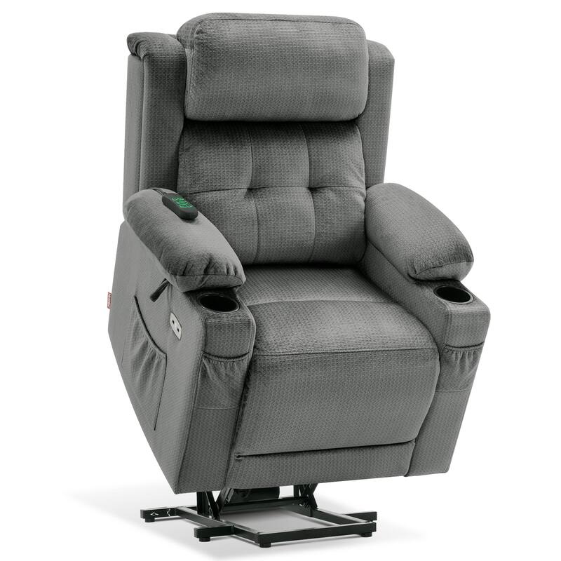 MCombo Lay Flat Lift Recliner with Power Headrest for Small Elderly People, Infinite Position Lift Chair, Fabric 7660