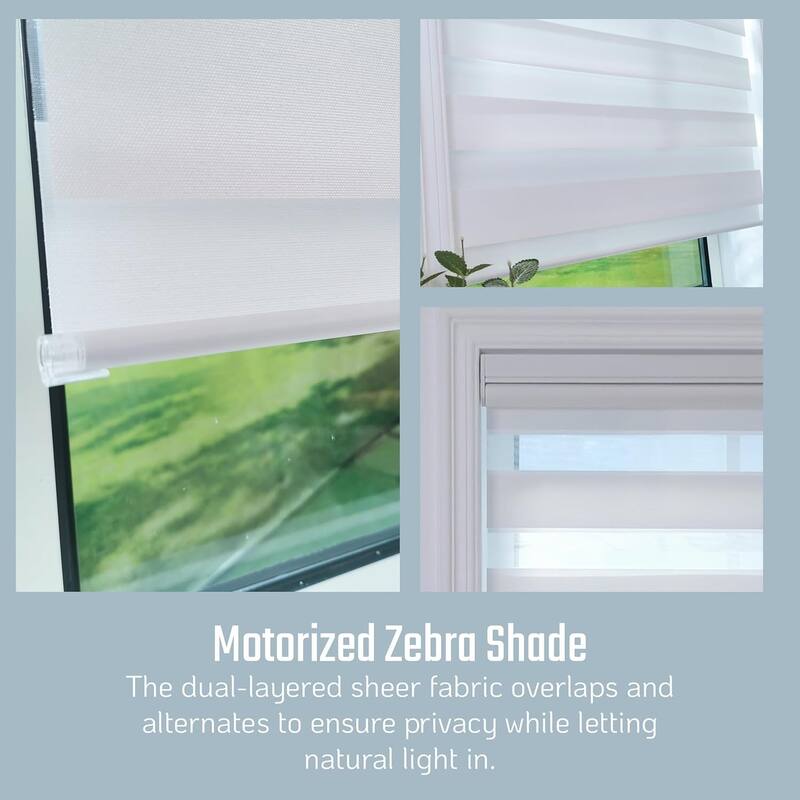 Motorized Zebra Blinds with Remote Control Window Shades