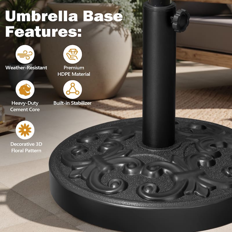 VredHom 30/45LBS Round Heavy Duty Patio Market Umbrella Base