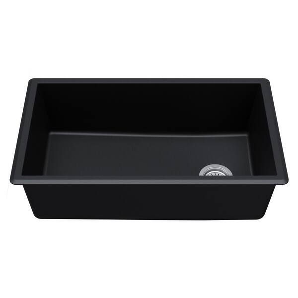 slide 2 of 17, Karran Undermount Quartz Single-bowl Kitchen Sink Black