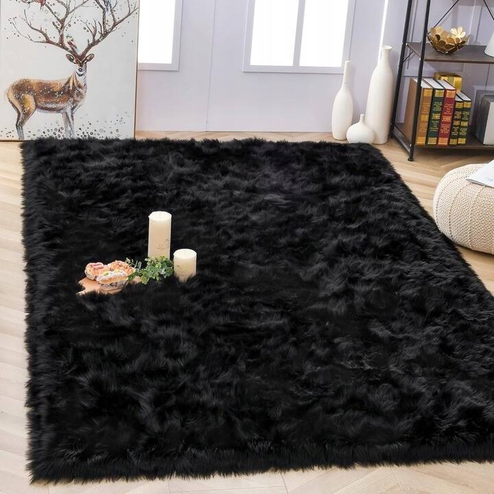 Shaggy Faux Fur Sheepskin Area Rug Super Soft Home Decor Carpet
