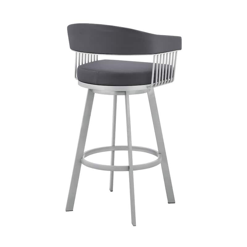 Chelsea Modern Swivel Barstool, Upholstered Counter Height Chair with Metal Frame