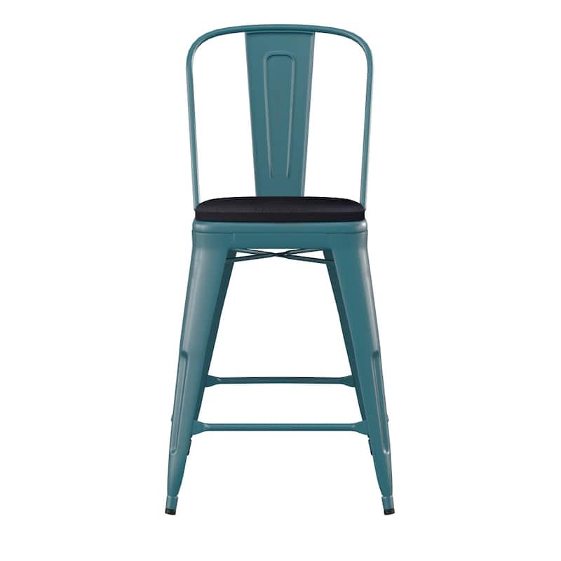 All-Weather Counter Height Stool with Poly Resin Seat