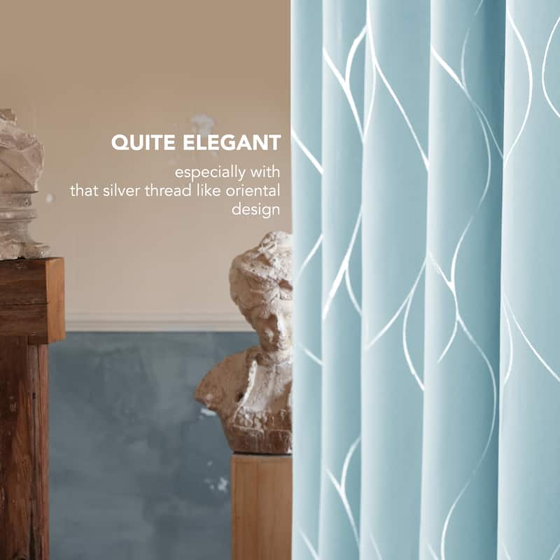 Deconovo Silver Line 42 Width Curtain Panel Pair (2 Panel)