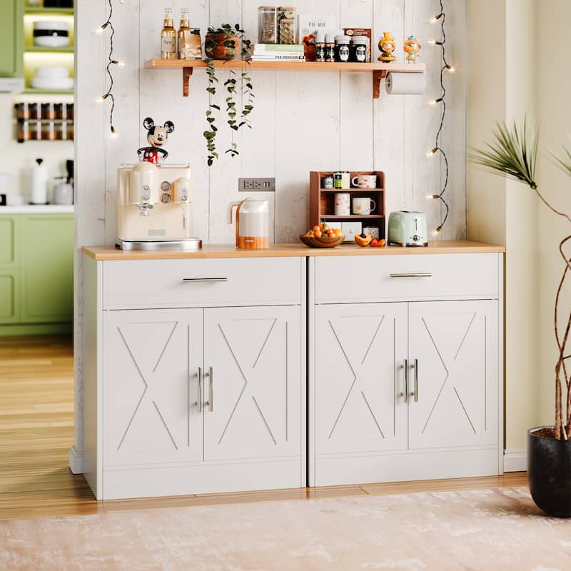 Multifunctional 2-Door Storage Cabinet with Drawer – Kitchen Pantry Organizer, TV Stand