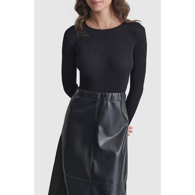DKNY Mixed Media Sweater Dress