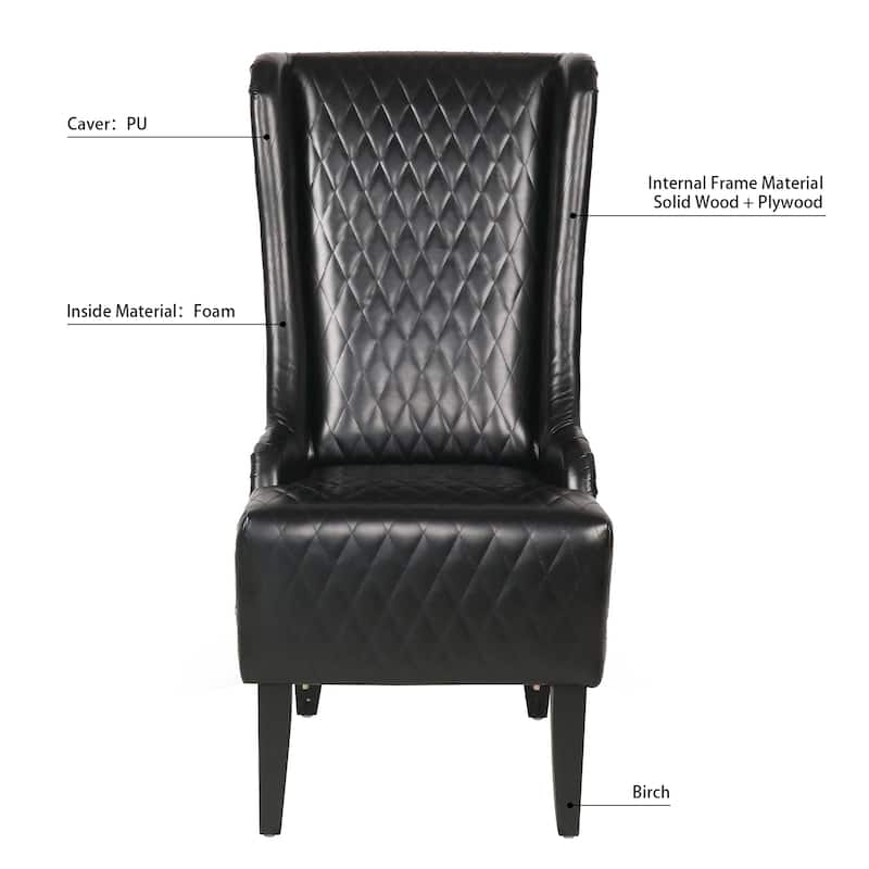 Modern 23.03" High Back Upholstered Accent Chair with Solid Wood Frame