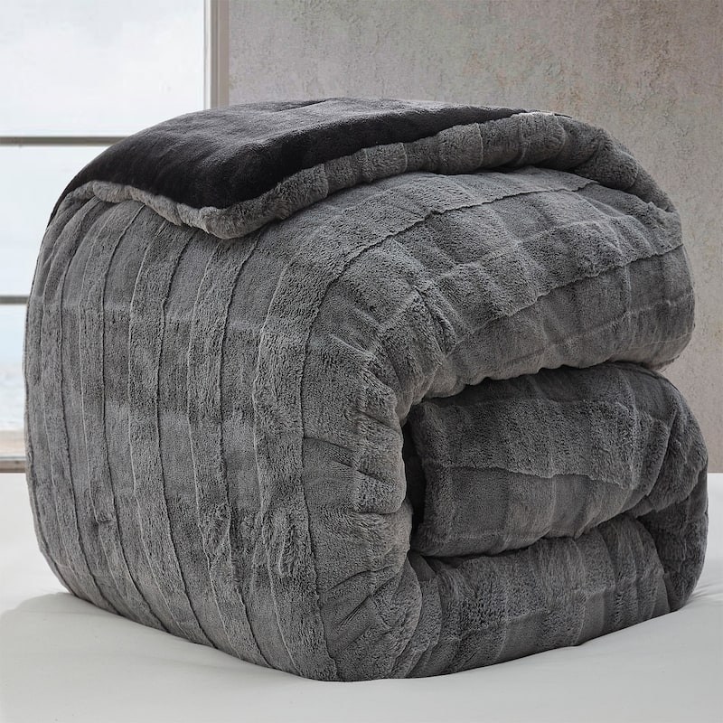 Chunky Bunny Crossing - Coma Inducer® Oversized Comforter Set - White Pepper Gray