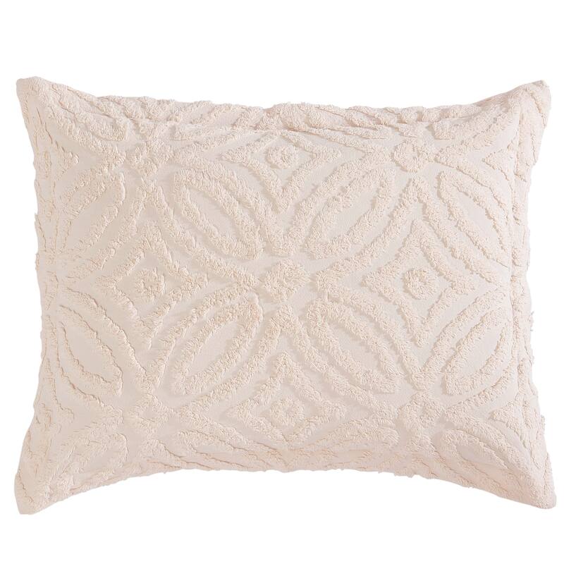 Alicia Wedding Ring Chenille Collection - Blush - Standard Sham