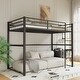 preview thumbnail 13 of 31, Metal Loft Bed Twin, Loft Bed Frame with Guard Rails and Flat Ladder