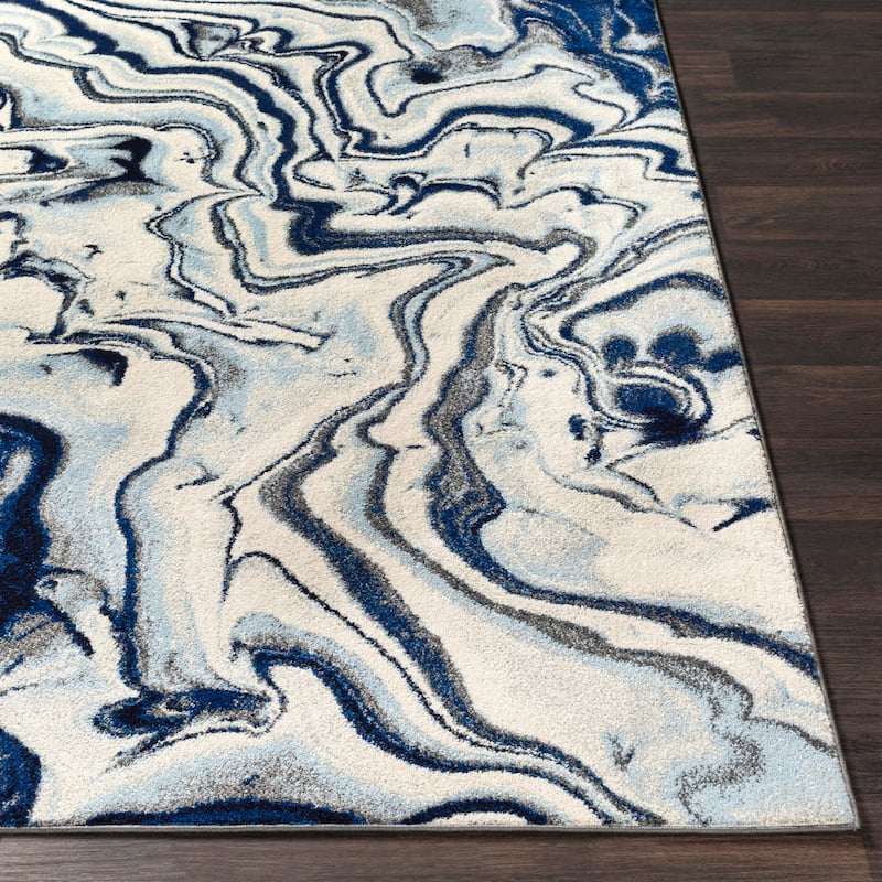Livabliss Cecelia Contemporary Navy Area Rug