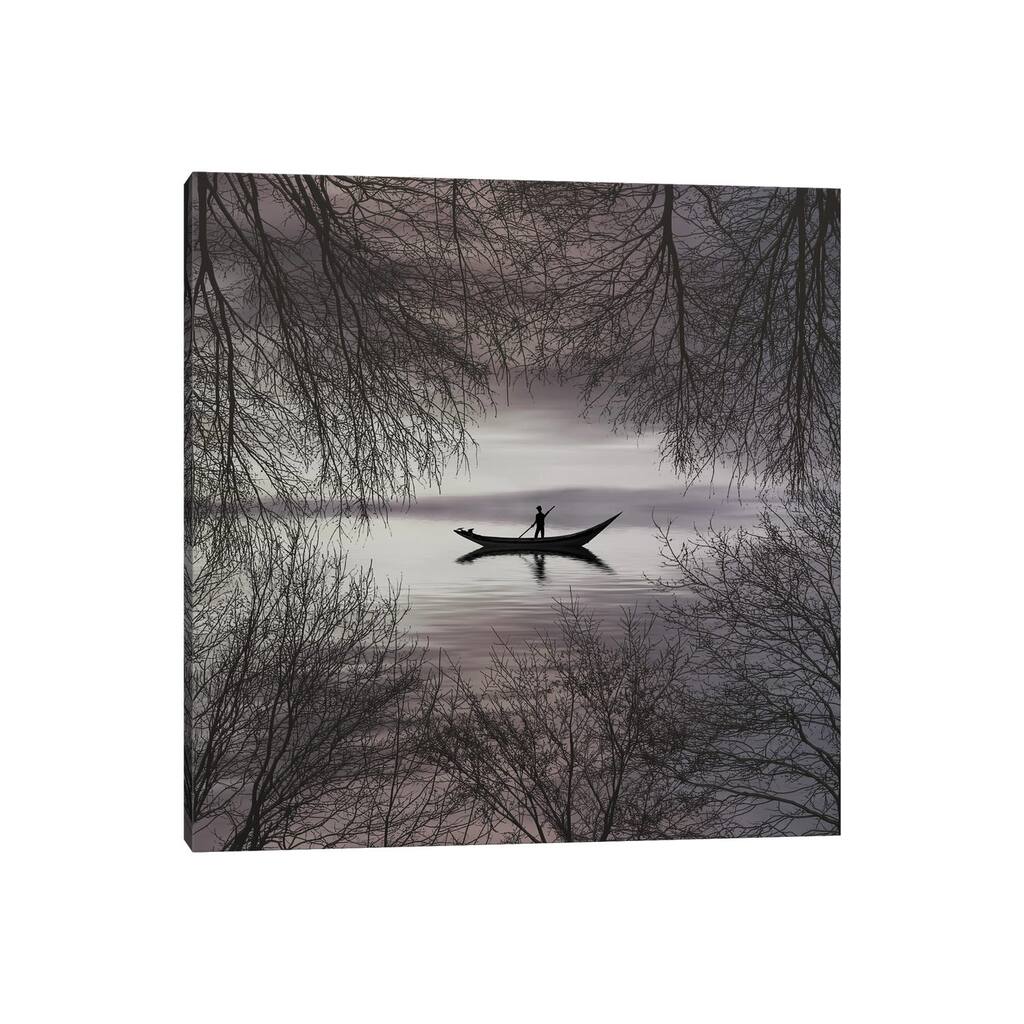 iCanvas "Silhouettes Of A Man In A Boat" by Ievgeniia Bidiuk Canvas Print