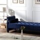 preview thumbnail 42 of 78, Eliza 82.5" Tufted Oversized Performance Fabric Chaise Lounge with Bolster Pillows Navy Blue - Velvet