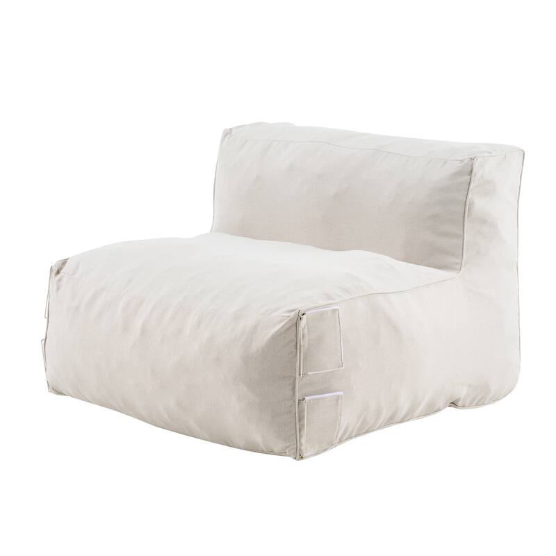 Christopher Knight Home - Nerissa 6-Piece Modular Outdoor/Indoor Bean Bag Sectional Sofa Set with Shredded Foam Filled & Ottoman