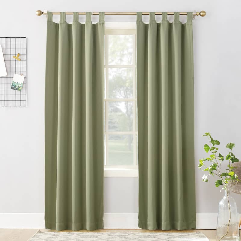 Sun Zero Hayden Energy Saving Blackout Tab Top 1-Piece Curtain Panel, Single Panel - 40x84 - Sage
