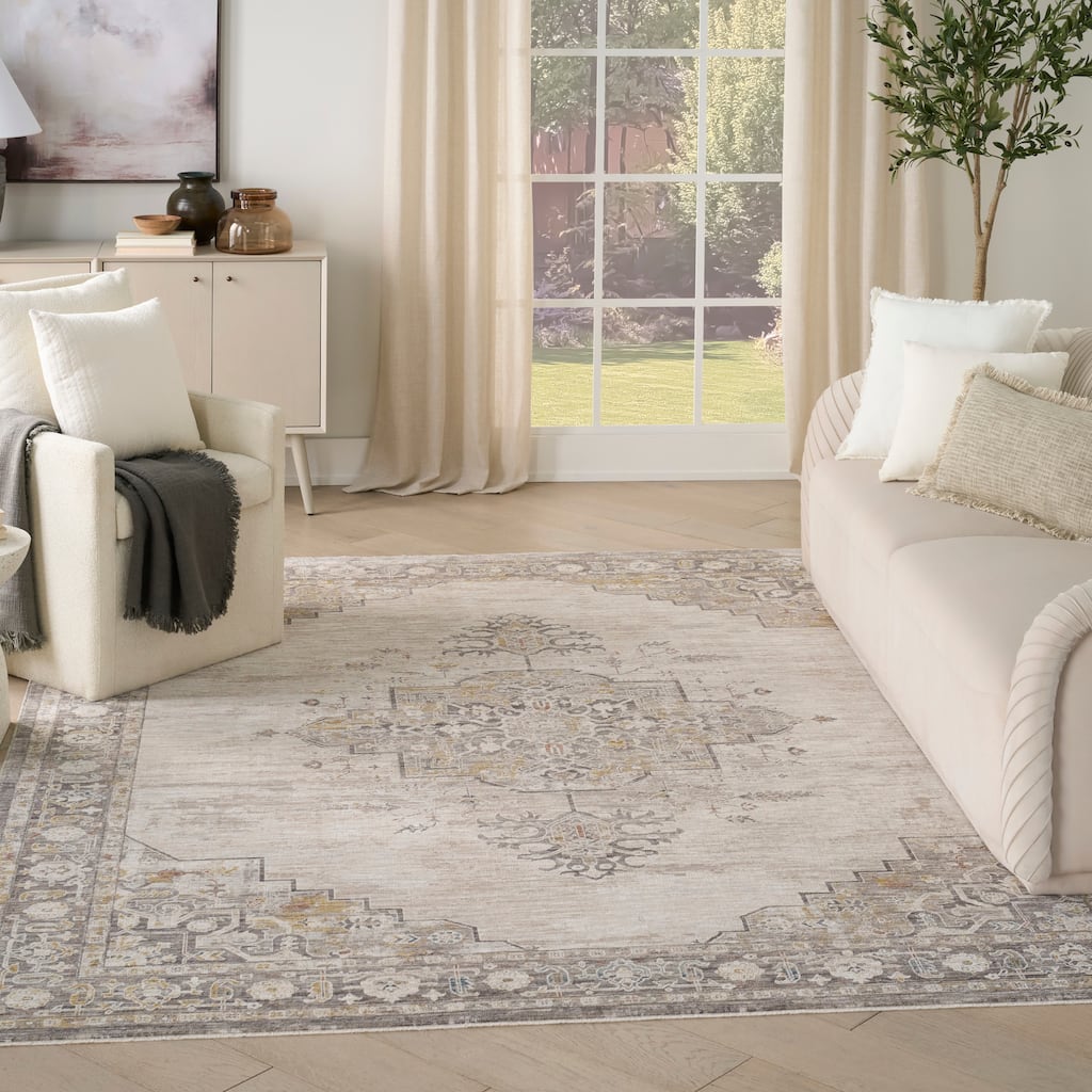 Nourison Antique Fusion Indoor only Grey Persian Area Rug