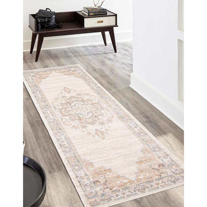 ECARPETGALLERY Machine Woven Katie Ivory Area Rug