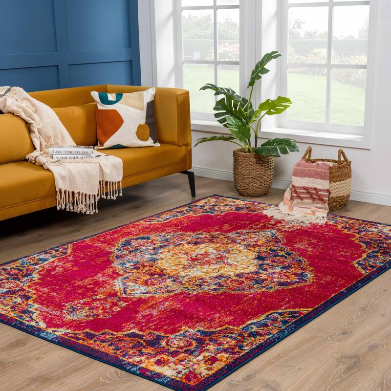 Hauteloom Istanbul Collection Vintage Oriental Traditional Medallion Area Rug