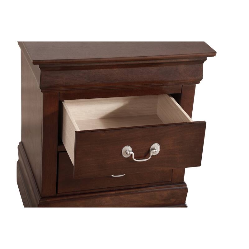 Cappuccino Nightstand 24x21x16 with Two Drawers, Compact Bedside Table for Bedroom Storage and Stylish Modern Furniture