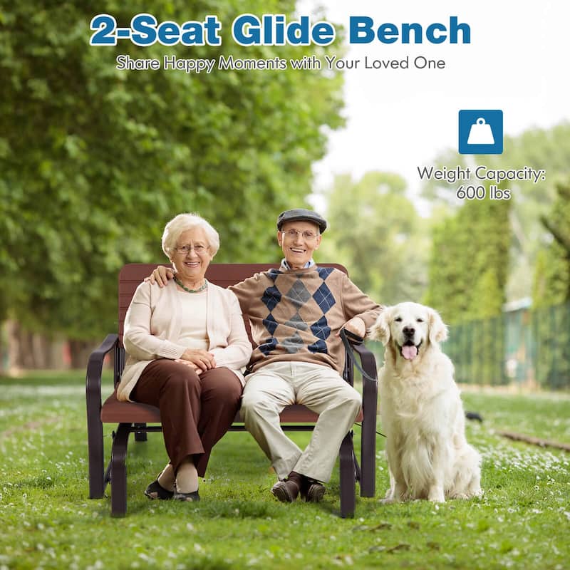 Costway Outdoor Patio Swing Porch Rocker Glider Bench Loveseat Garden
