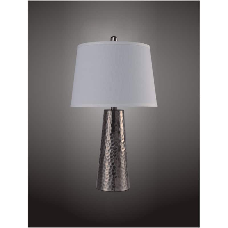 25"H Silver leaf Hammered Table Lamp