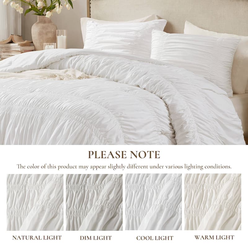 Luxury White King Comforter Set 3PC OEKO-TEX Microfiber with Oversized Sham