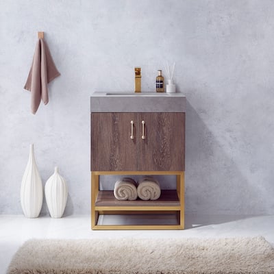 Alistair 24" Vanity with Grey Sintered Stone Countertop
