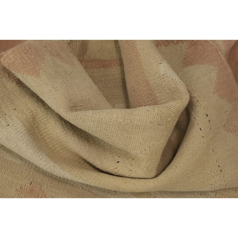 Hand Woven Oriental 100% Wool Carpet Southwestern Tribal Beige & Ivories Kilim Area Rug - 4' 3'' X 2' 0''