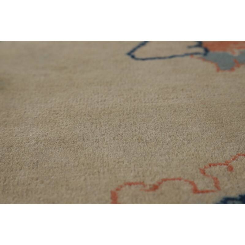 Hand Knotted Oriental 100% Wool Carpet Traditional All-Over Beige & Ivories Mahal Area Rug - 16' 6'' X 13' 0''