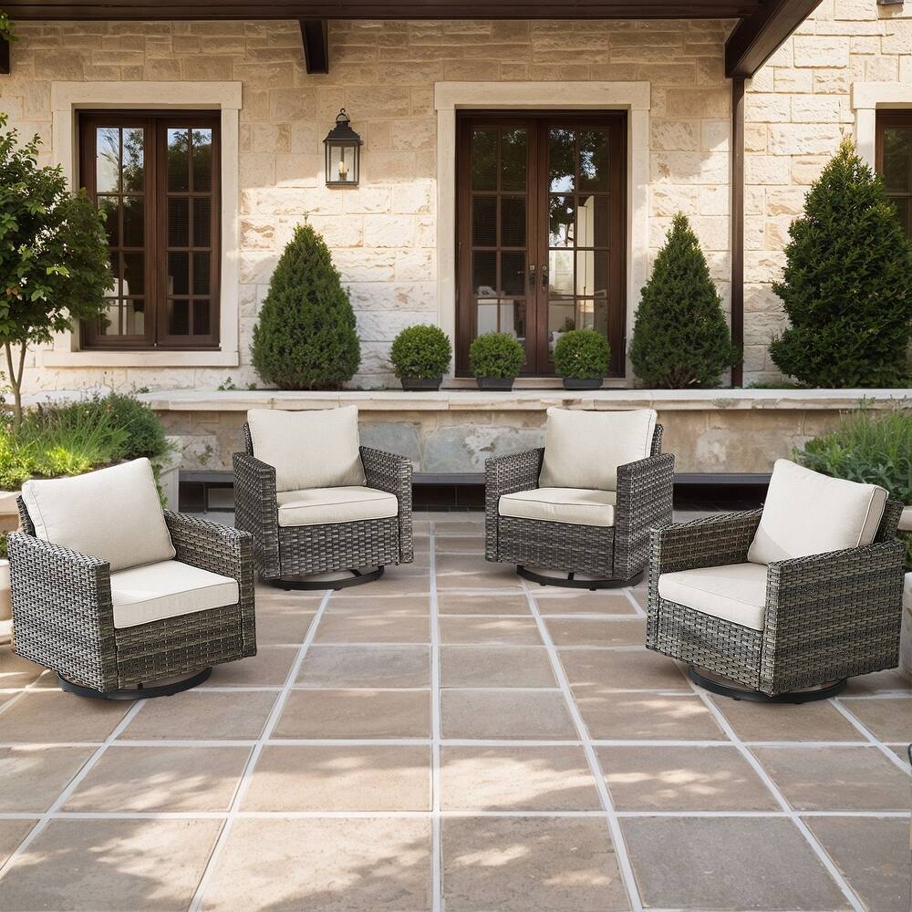 Pocassy Patio Swivel Chair with Soft Cushion