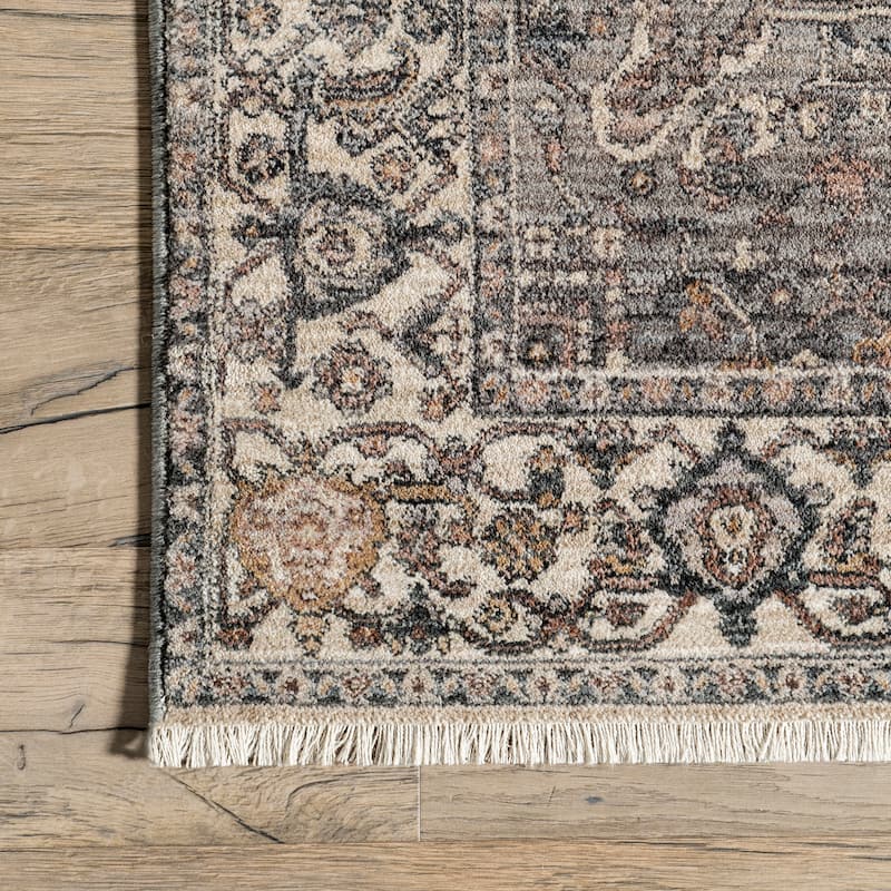 Nuloom Camila Faded Medallion Fringe Area Rug