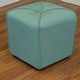 preview thumbnail 5 of 7, Sopri Upholstered Cube Modern Ottoman Sea Green