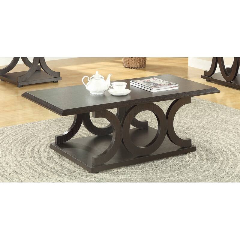 C-Shape Base Coffee Table in Cappuccino