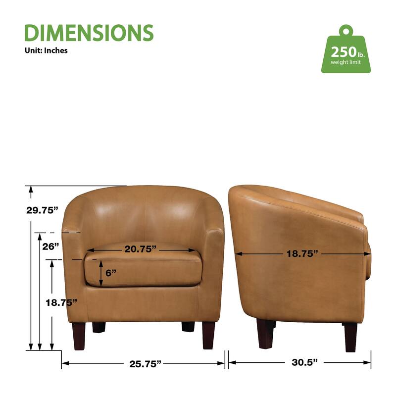 Ethan Fabric Tub Chair with Dark Espresso Wood Legs