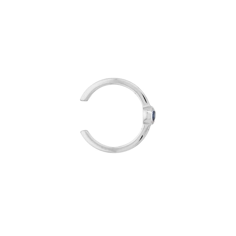 Curata 14k White Gold 0.09tcw Genuine sapphire Cuff Earrings