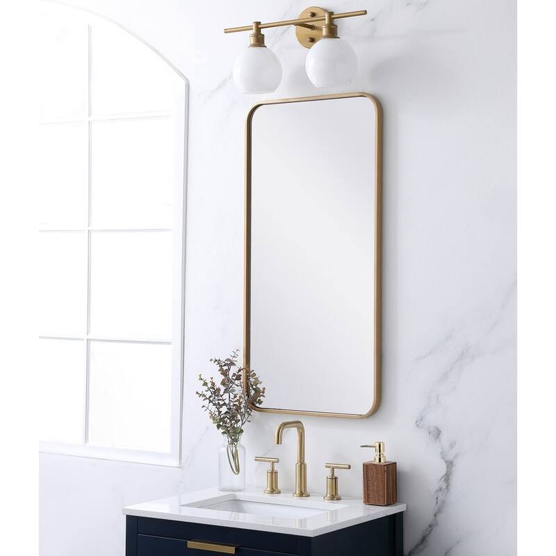 Ezra Soft Corner Metal Rectangular Mirror
