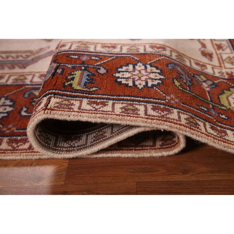 Transitional Pink Oushak Area Rug Handmade Oriental Wool Carpet - 7'10"x 9'10"