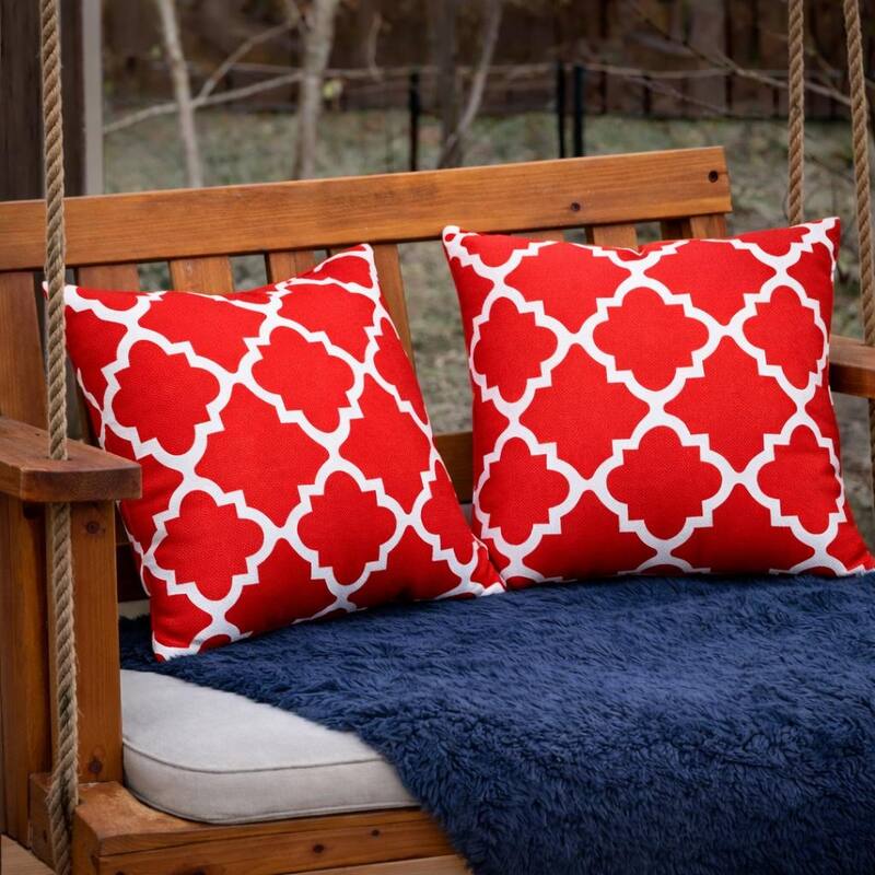 2 Pack Outdoor Throw Pillows, Waterproof & Fade-Resistant Patio Cushions - Soft & Comfortable Decorative Pillow Covers (18x18")