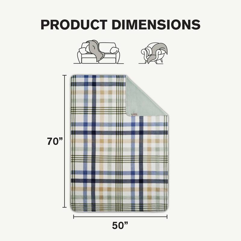 Hunter Reversible Plaid Plush Throw Blankets