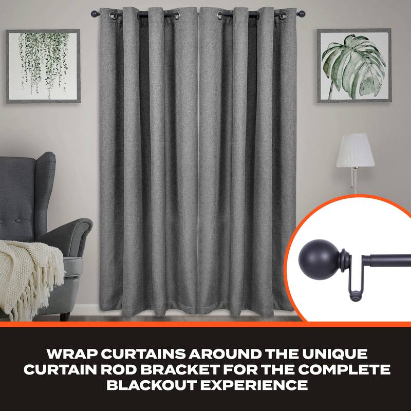 Sun Zero Philip 3/4" Decorative Room Darkening Curtain Rod