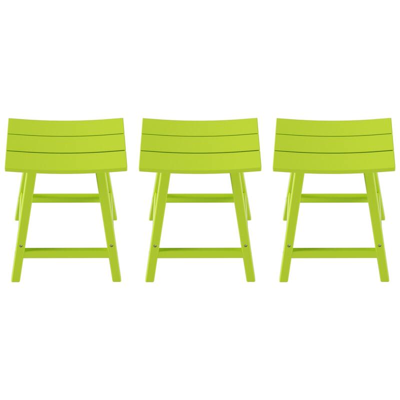 Polytrends Laguna Hdpe All Weather Outdoor Patio 24" Saddle Seat Counter Stool (Set Of 3)