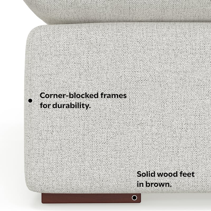 WYNDENHALL Marlee Corner Sectional Modular Sofa in Velvety Chenille Performance Fabric